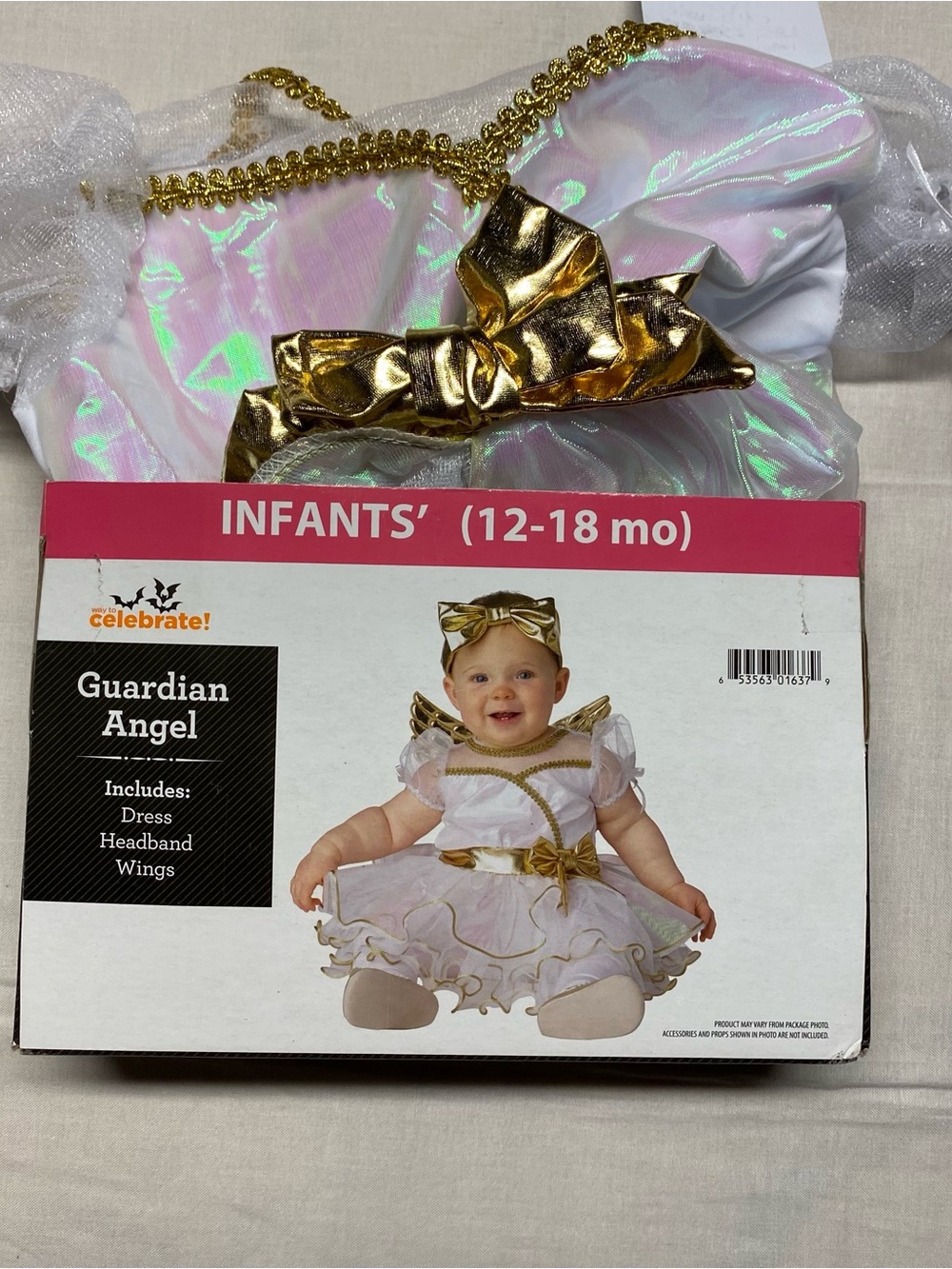 Guardian Angel Infant Costume Set - White and Gold